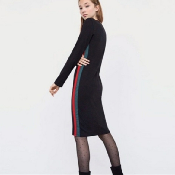 red and green striped dress